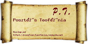 Posztós Teofánia névjegykártya